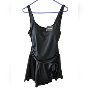 AIDONGER Chic Black Ribbed One Piece Tankini Swimsuit - Size Large - NEW w/Tags!